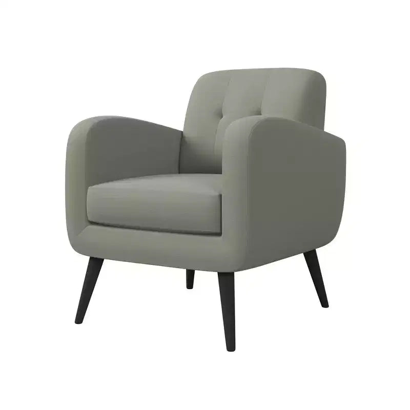 Fauteuil rembourré Mid-Century bleu/gris/jaune et expresso/naturel, 1 place