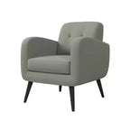Fauteuil rembourré Mid-Century bleu/gris/jaune et expresso/naturel, 1 place