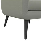 Fauteuil rembourré Mid-Century bleu/gris/jaune et expresso/naturel, 1 place