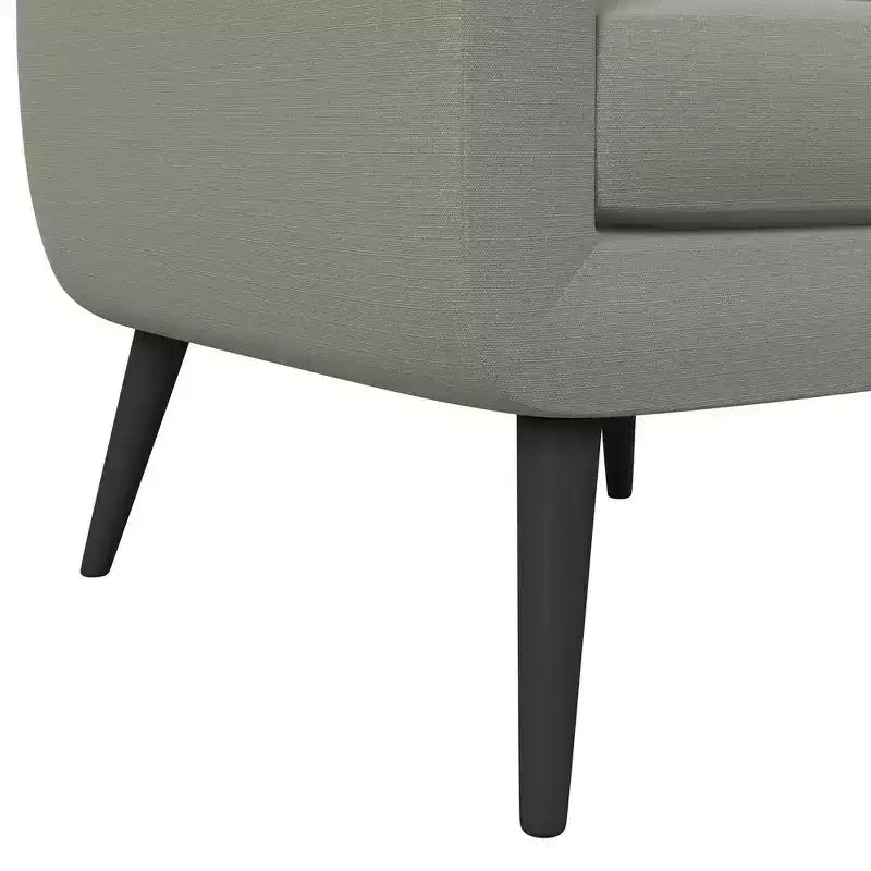 Fauteuil rembourré Mid-Century bleu/gris/jaune et expresso/naturel, 1 place