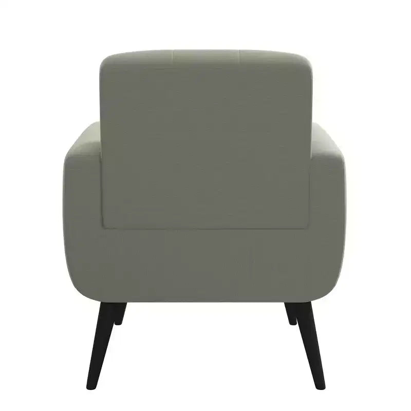 Fauteuil rembourré Mid-Century bleu/gris/jaune et expresso/naturel, 1 place
