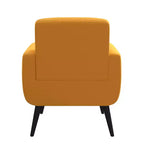 Fauteuil rembourré Mid-Century bleu/gris/jaune et expresso/naturel, 1 place