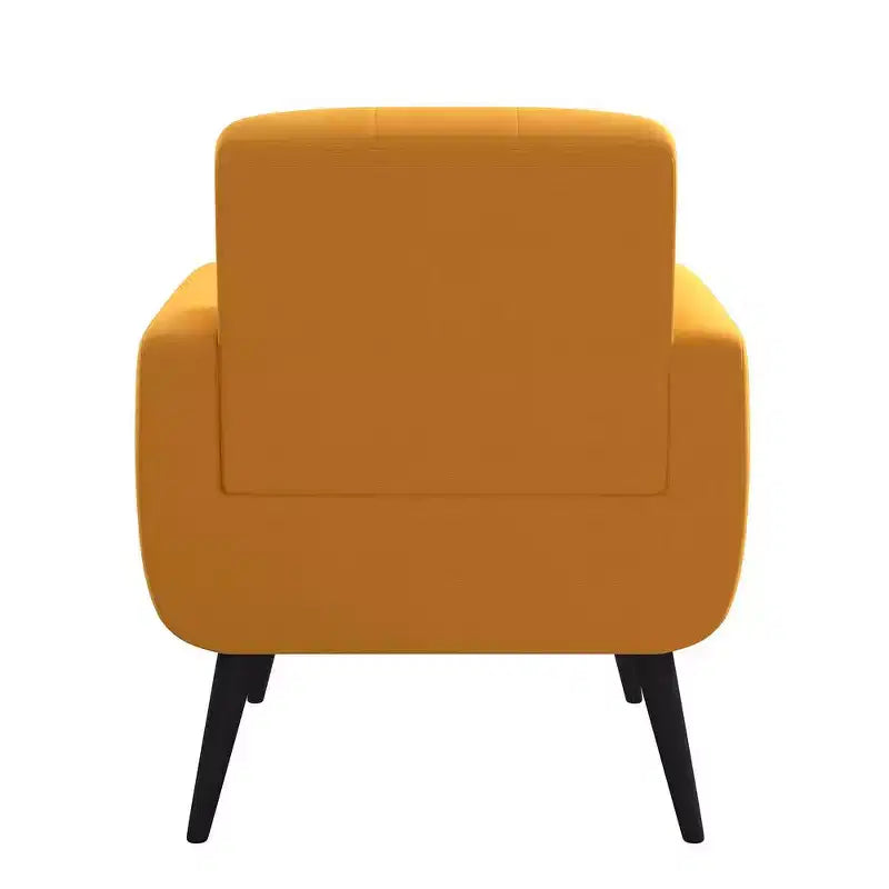 Fauteuil rembourré Mid-Century bleu/gris/jaune et expresso/naturel, 1 place