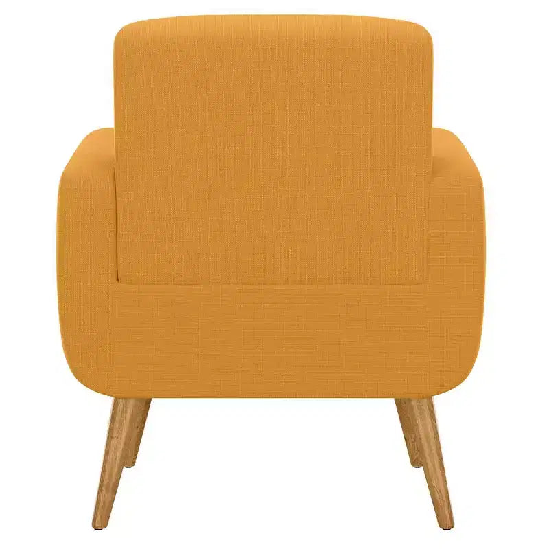 Fauteuil rembourré Mid-Century bleu/gris/jaune et expresso/naturel, 1 place