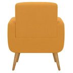 Fauteuil rembourré Mid-Century bleu/gris/jaune et expresso/naturel, 1 place