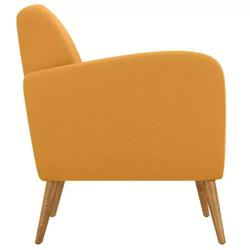 Fauteuil rembourré Mid-Century bleu/gris/jaune et expresso/naturel, 1 place