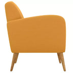 Fauteuil rembourré Mid-Century bleu/gris/jaune et expresso/naturel, 1 place