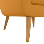 Fauteuil rembourré Mid-Century bleu/gris/jaune et expresso/naturel, 1 place
