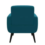Fauteuil rembourré Mid-Century bleu/gris/jaune et expresso/naturel, 1 place