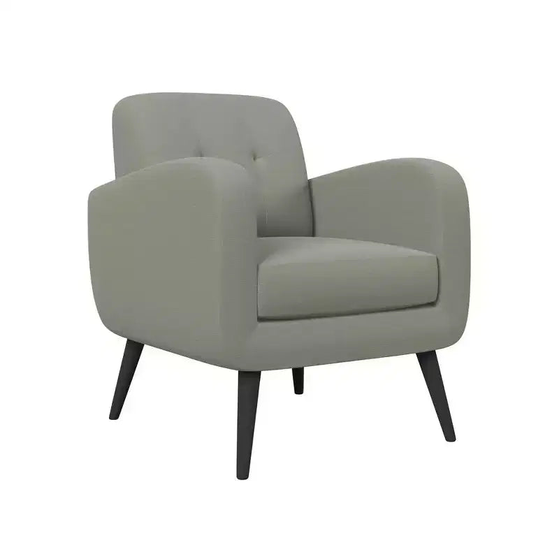 Fauteuil rembourré Mid-Century bleu/gris/jaune et expresso/naturel, 1 place