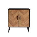 Meuble de rangement à 2 portes chevrons noirs