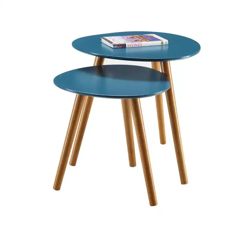 Tables d'appoint gigognes modernes du milieu du siècle blanches, lot de 2