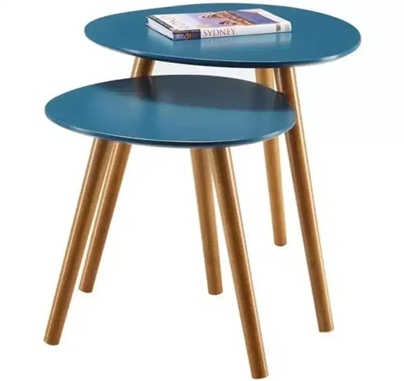 Tables d'appoint gigognes modernes du milieu du siècle blanches, lot de 2