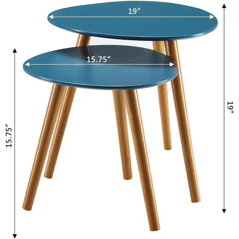 Tables d'appoint gigognes modernes du milieu du siècle blanches, lot de 2
