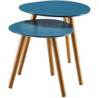 Tables d'appoint gigognes modernes du milieu du siècle blanches, lot de 2