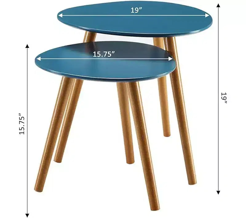 Tables d'appoint gigognes modernes du milieu du siècle blanches, lot de 2