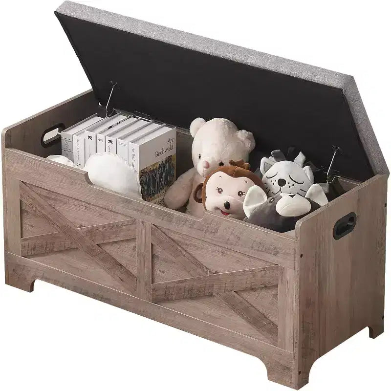 Banc de rangement relevable en lin naturel, style rétro, 1-2 personnes