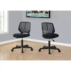 Fauteuil de bureau pivotant noir sans accoudoirs, réglable en hauteur, 1 place