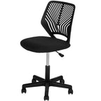 Fauteuil de bureau pivotant noir sans accoudoirs, réglable en hauteur, 1 place