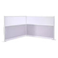 VEVOR Office Divider Privacy Partitions, 2-Pack, 72 x 48 Room Divider Walls, PET Workstation Cubicle Partition with Frosted Acrylic Windows,Gray