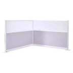 VEVOR Office Divider Privacy Partitions, 2-Pack, 72 x 48 Room Divider Walls, PET Workstation Cubicle Partition with Frosted Acrylic Windows,Gray