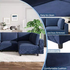 Canapé sectionnel modulaire en L noir, 4 places, revêtu de velours chenille