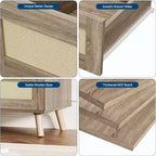 Commode 8 tiroirs en rotin marron, pour 1 personne