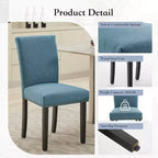 Chaises de salle à manger capitonnées avec accoudoirs, en lin beige, lot de 2