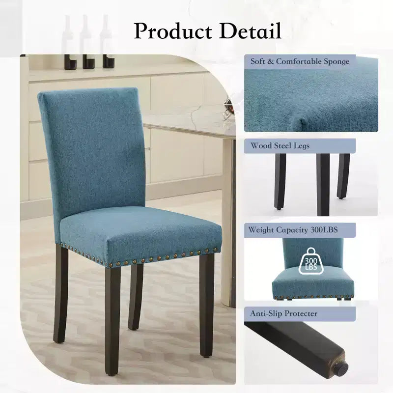 Chaises de salle à manger capitonnées avec accoudoirs, en lin beige, lot de 2