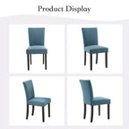 Chaises de salle à manger capitonnées avec accoudoirs, en lin beige, lot de 2
