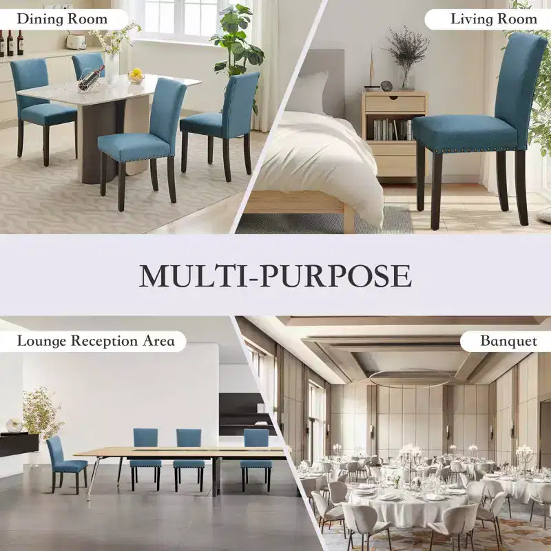 Chaises de salle à manger capitonnées avec accoudoirs, en lin beige, lot de 2
