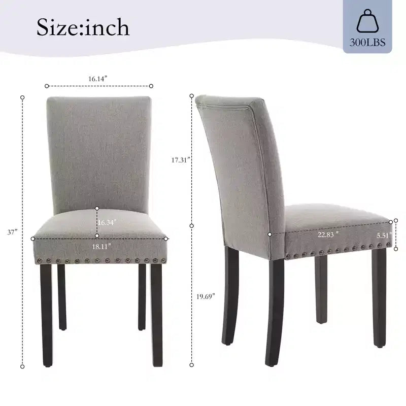 Chaises de salle à manger capitonnées avec accoudoirs, en lin beige, lot de 2