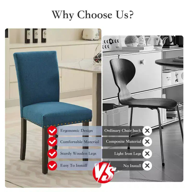 Chaises de salle à manger capitonnées avec accoudoirs, en lin beige, lot de 2
