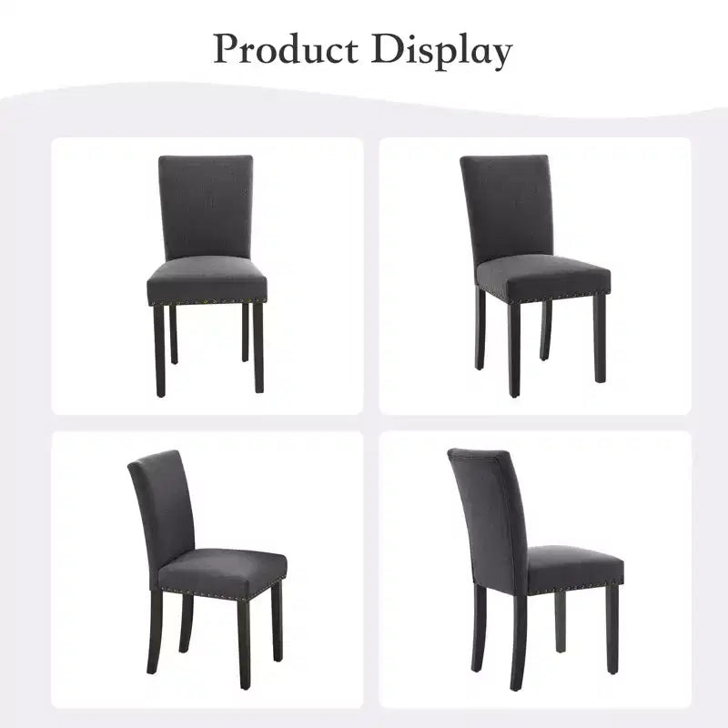 Chaises de salle à manger capitonnées avec accoudoirs, en lin beige, lot de 2