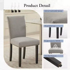Chaises de salle à manger capitonnées avec accoudoirs, en lin beige, lot de 2