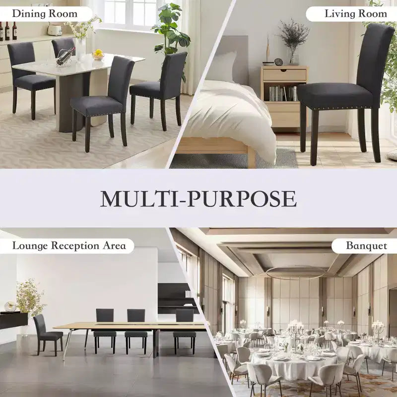 Chaises de salle à manger capitonnées avec accoudoirs, en lin beige, lot de 2