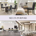 Chaises de salle à manger capitonnées avec accoudoirs, en lin beige, lot de 2
