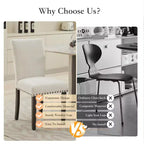 Chaises de salle à manger capitonnées avec accoudoirs, en lin beige, lot de 2