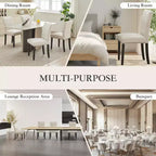 Chaises de salle à manger capitonnées avec accoudoirs, en lin beige, lot de 2
