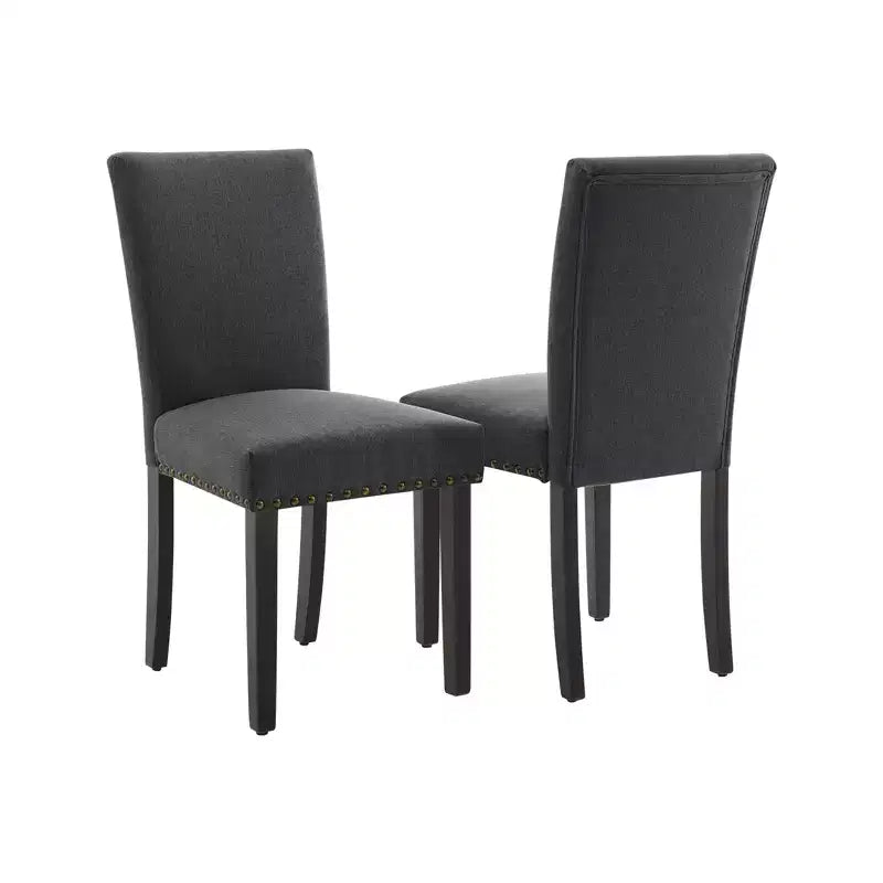 Chaises de salle à manger capitonnées avec accoudoirs, en lin beige, lot de 2