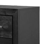 Table de chevet noire à 2 tiroirs avec ports USB, 66 cm