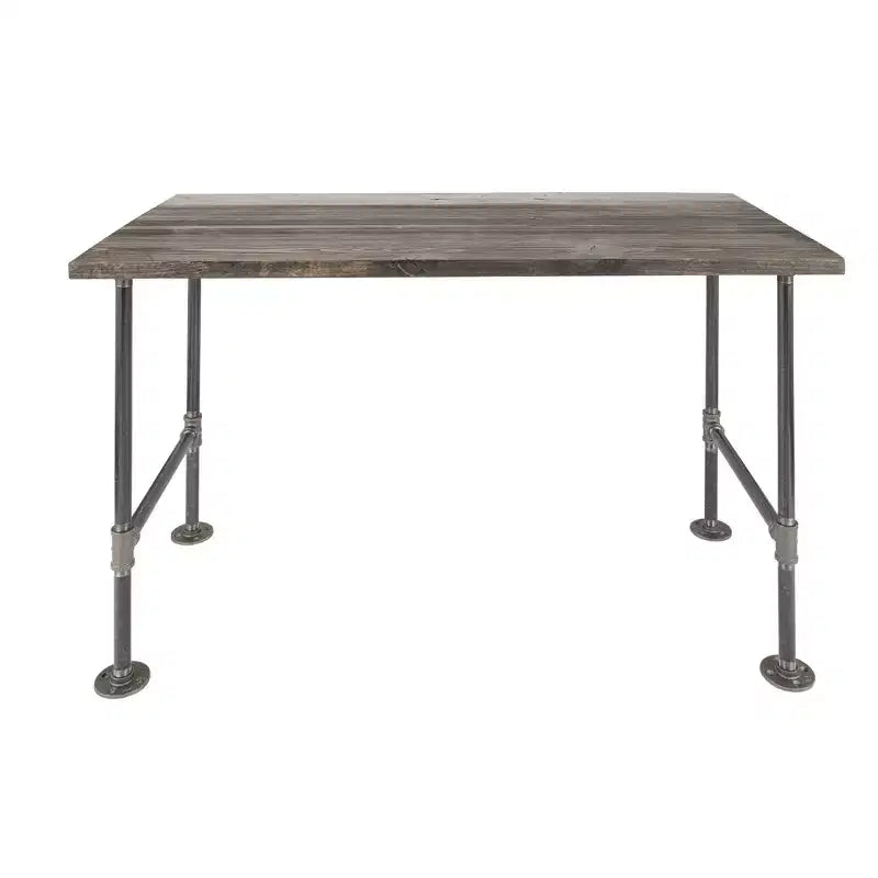RESTORE Boulder Black Solid Wood Office Desk by Pipe Decor