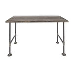 RESTORE Boulder Black Solid Wood Office Desk by Pipe Decor