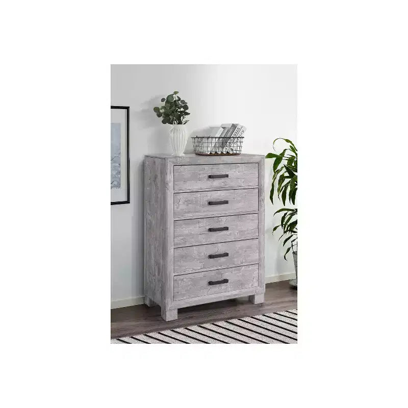 Commode verticale 14 tiroirs gris clair très brillant