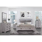 Commode verticale 14 tiroirs gris clair très brillant