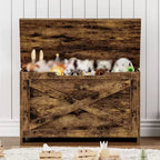 Banc de rangement à abattant, une place, 30", blanc mat / couleurs rétro / frêne délavé