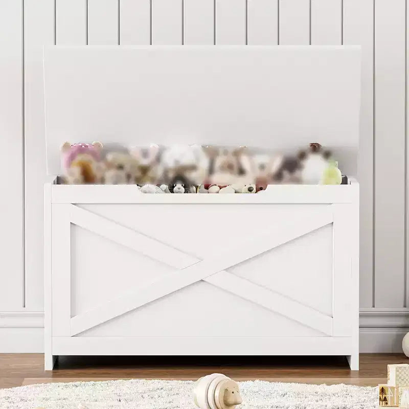 Banc de rangement à abattant, une place, 30", blanc mat / couleurs rétro / frêne délavé
