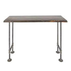 RESTORE Trail Brown Solid Live Edge Wood Console Table by Pipe Decor