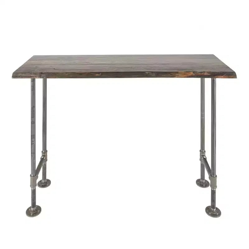 RESTORE Trail Brown Solid Live Edge Wood Console Table by Pipe Decor