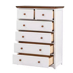 Commode rustique en bois gris/blanc à 6 tiroirs, assemblage par 1 personne